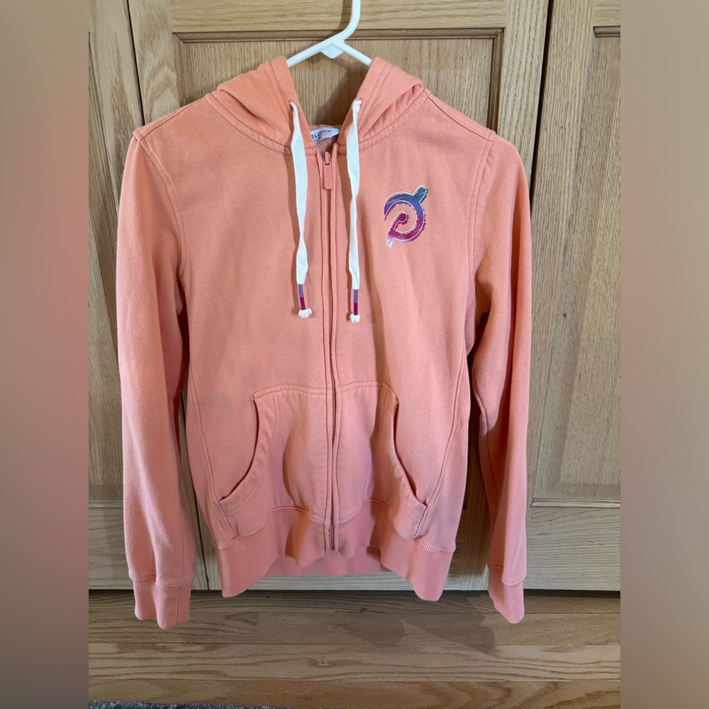 Super cute orange/peach PELOTON hoodie
